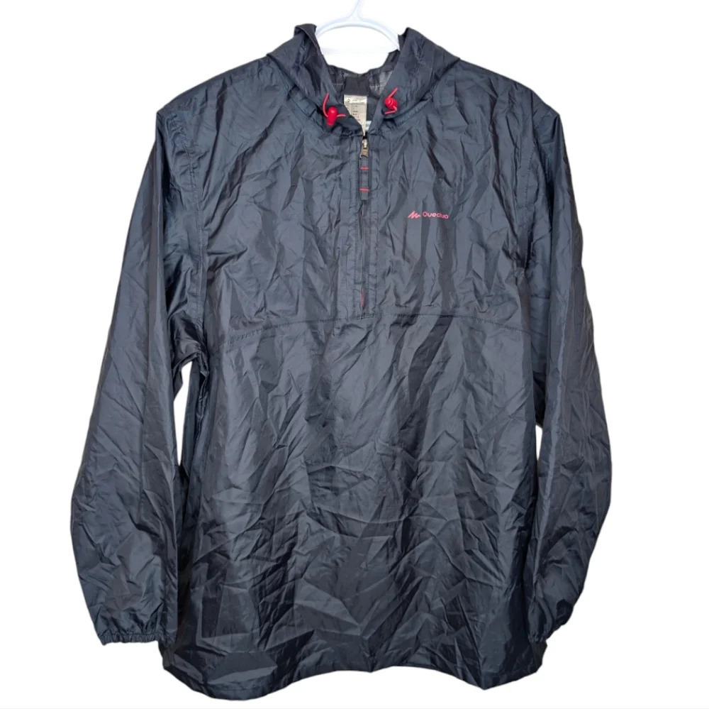 Quechua Foldable Dark Blue Raincoat Woman Medium to Large